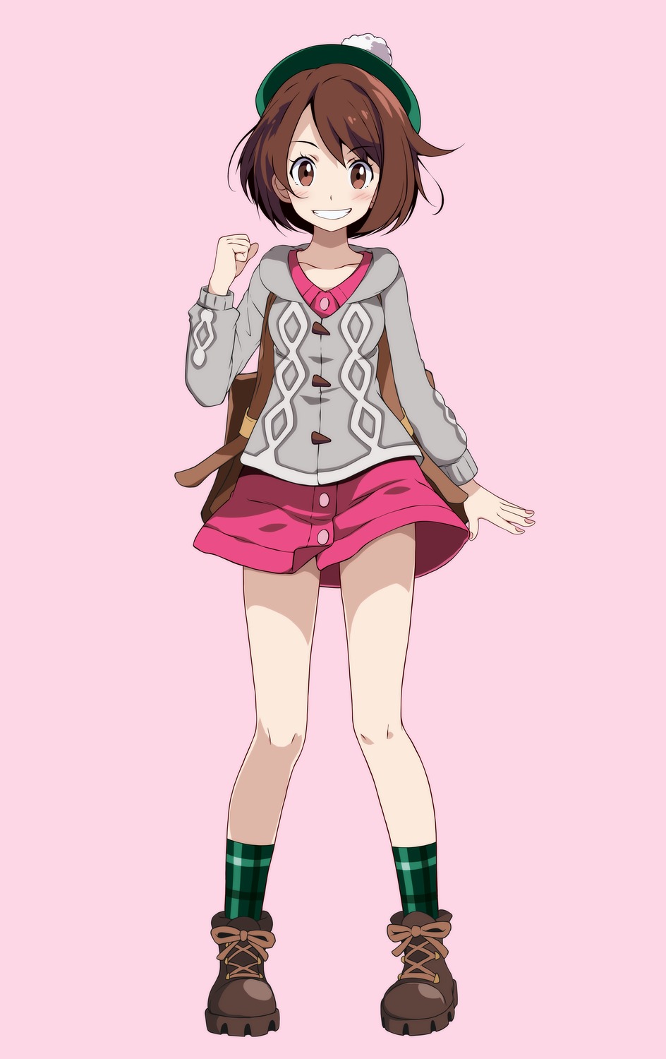 dress, pokemon, pokemon_swsh, skirt_lift, sweater, tsukishiro_saika, yuuri_(pokemon)