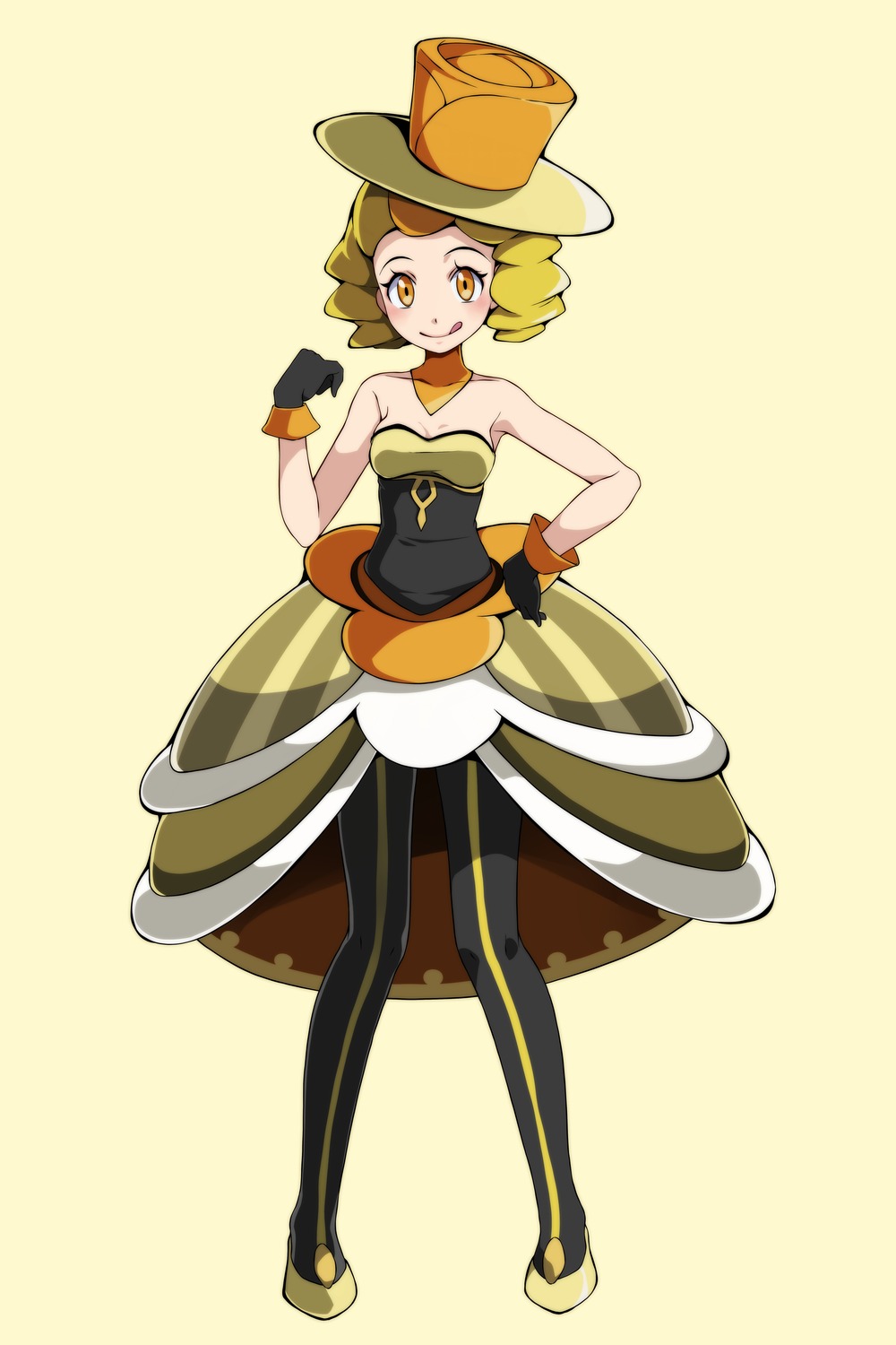 cleavage, dress, lanuit_(pokemon), no_bra, pantyhose, pokemon, pokemon_oras, pokemon_xy, tsukishiro_saika