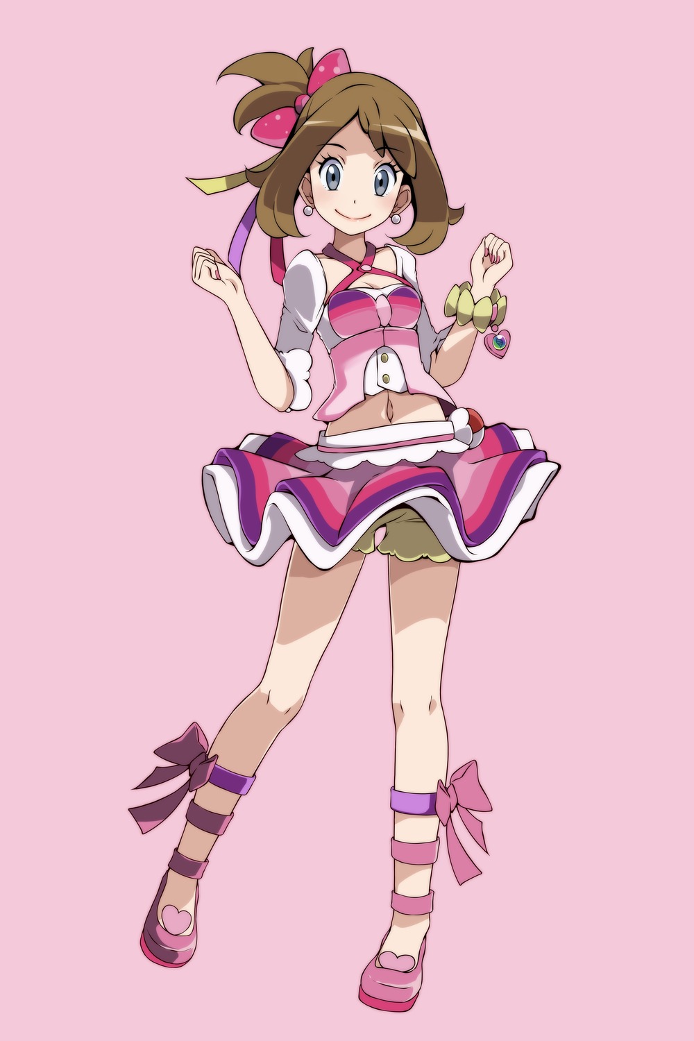 bloomers, cleavage, haruka_(pokemon), pokemon, pokemon_oras, pokemon_rse, skirt_lift, tsukishiro_saika