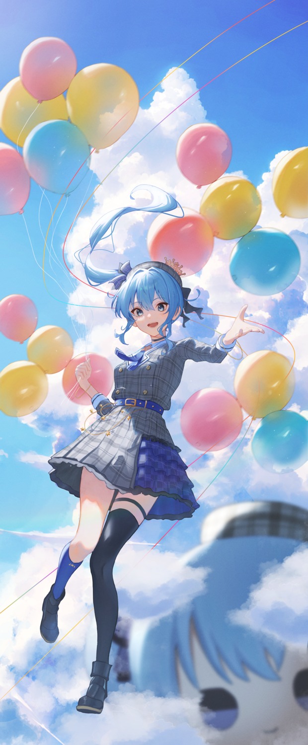 dress, garter, hololive, hoshimachi_suisei, senriyama, thighhighs