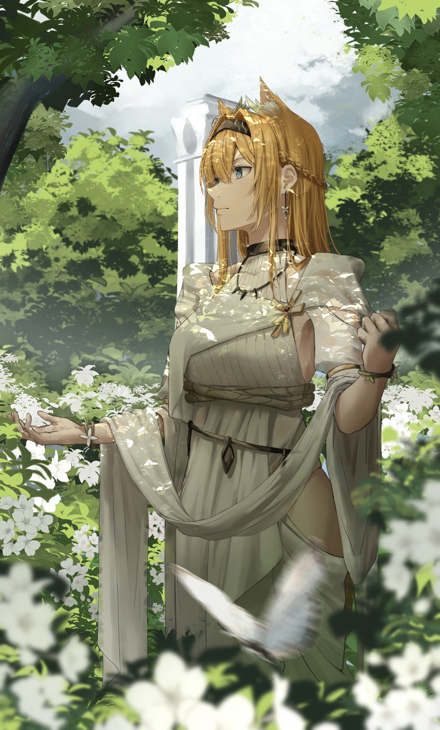 animal_ears, arknights, dress, horn_(arknights), ressec