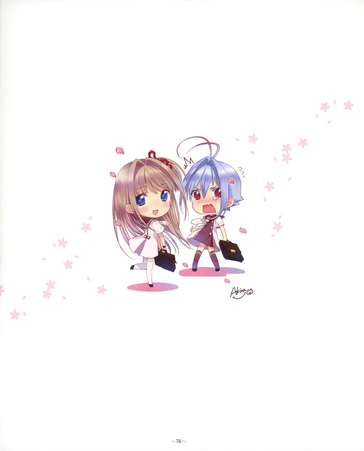 chibi, kasukabe_akira, nao_(otosuki), otokonoko_wa_meidofuku_ga_osuki!?, seifuku, trap, yuki_(otosuki)