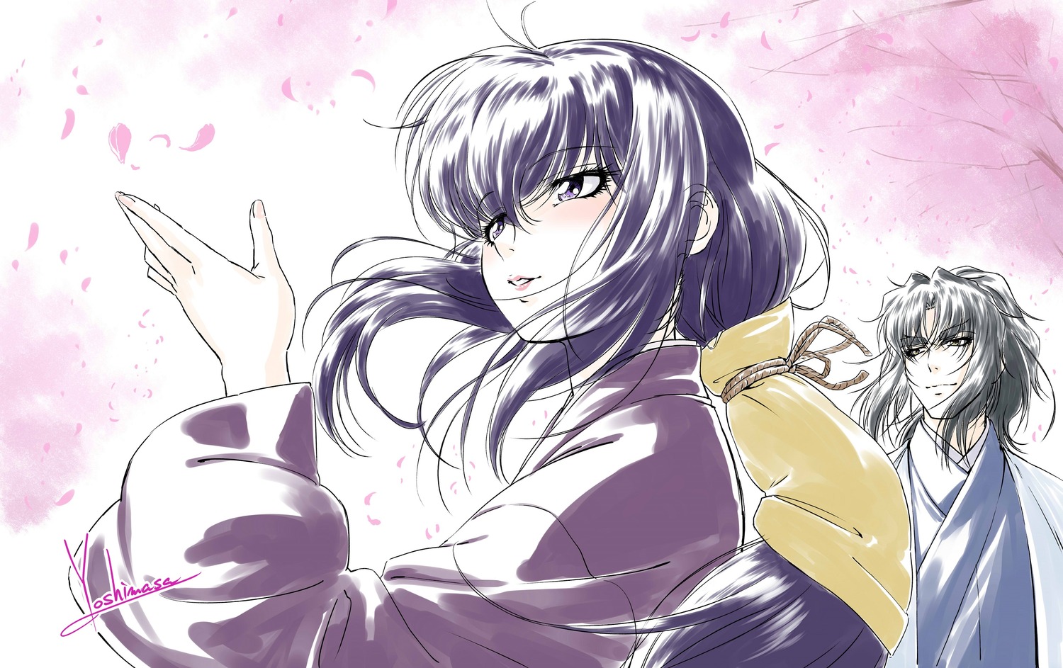 basilisk, iga_oboro, japanese_clothes, kouga_gennosuke, sketch, yoshinaga_masahiro