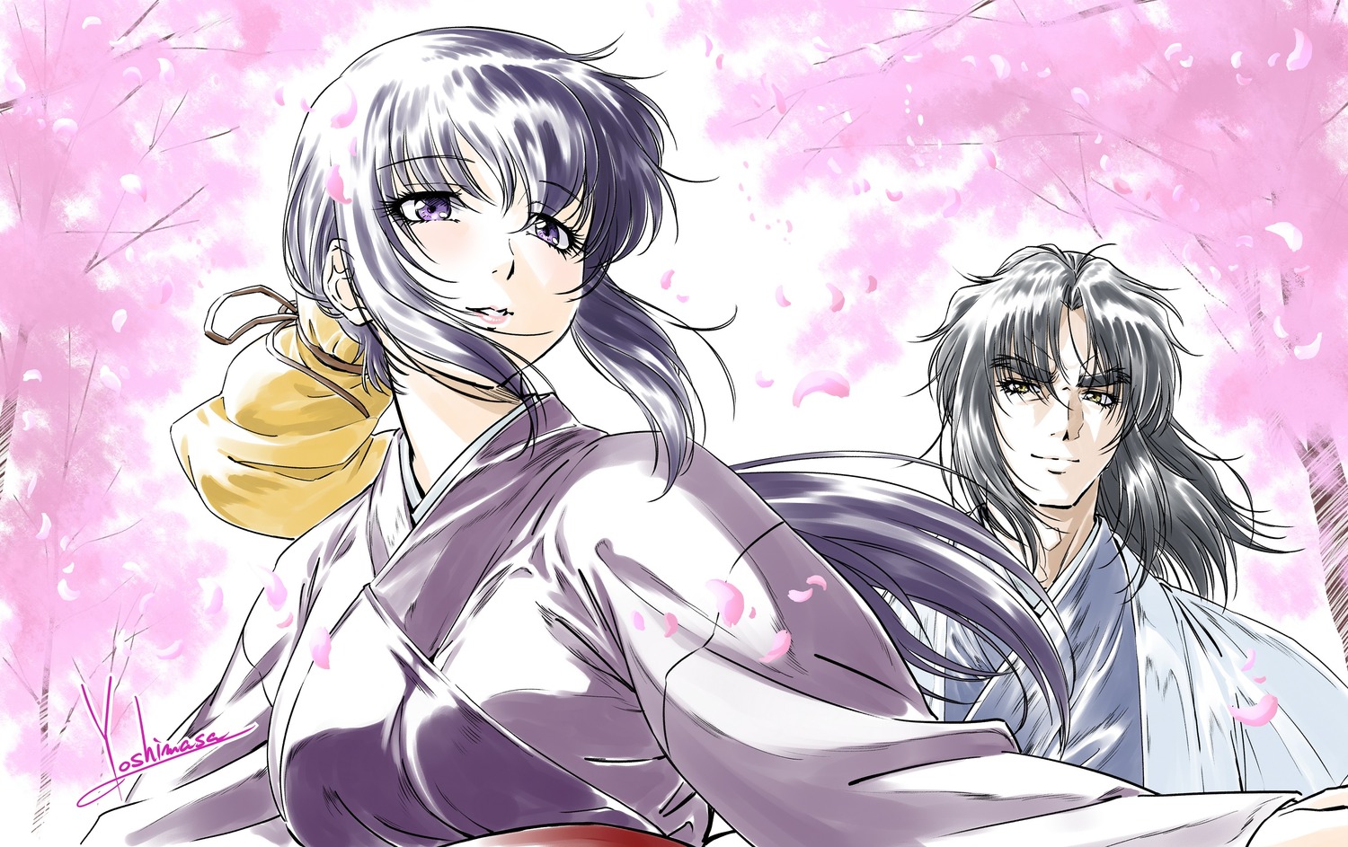 basilisk, iga_oboro, japanese_clothes, kouga_gennosuke, sketch, yoshinaga_masahiro