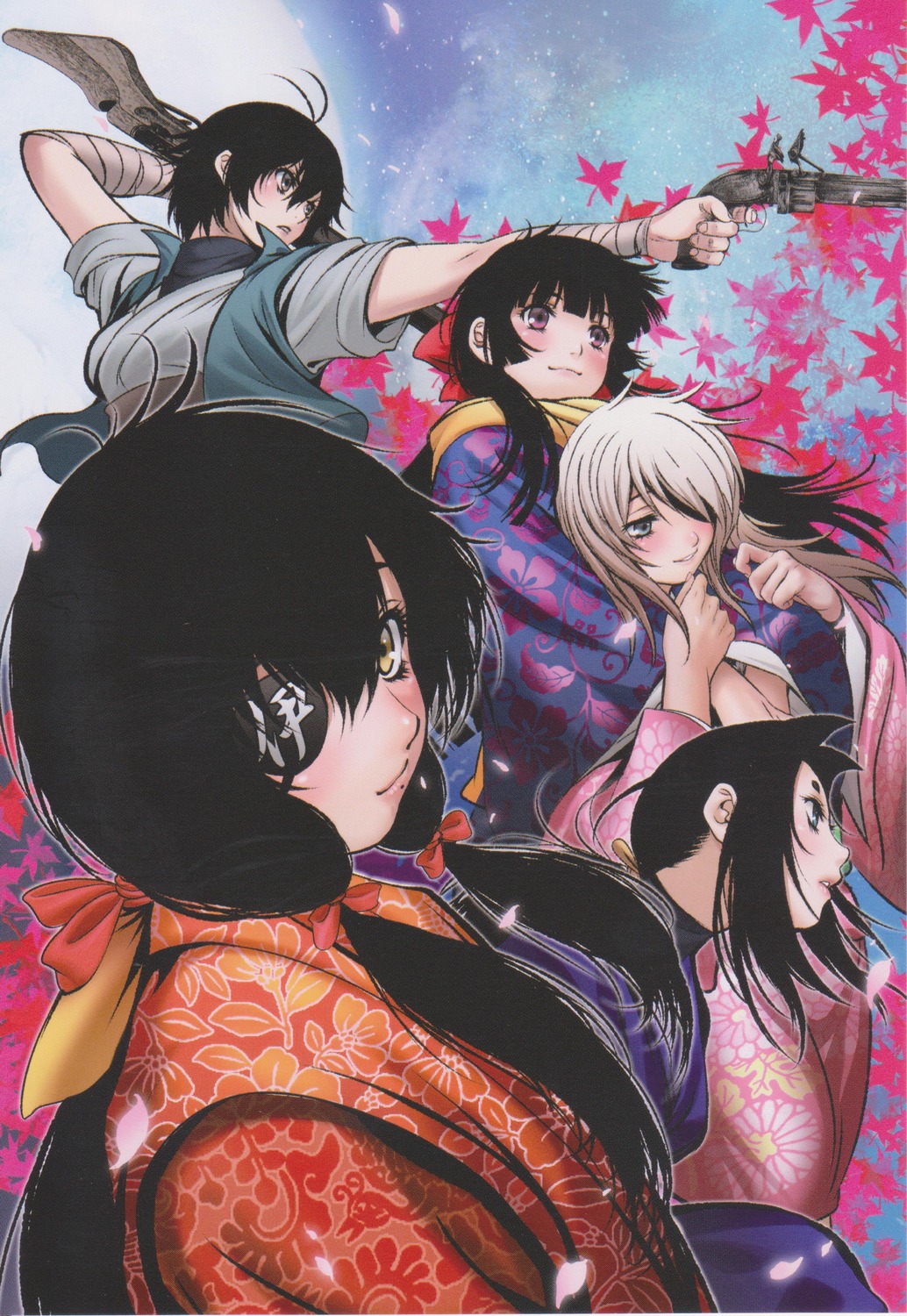 bandages, basilisk, basilisk:_ouka_ninpouchou, eyepatch, gun, iga_hibiki, japanese_clothes, masaki_segawa