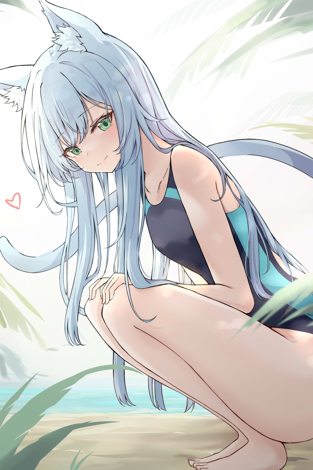 animal_ears, mango_(mgo), nekomimi, swimsuits, tail