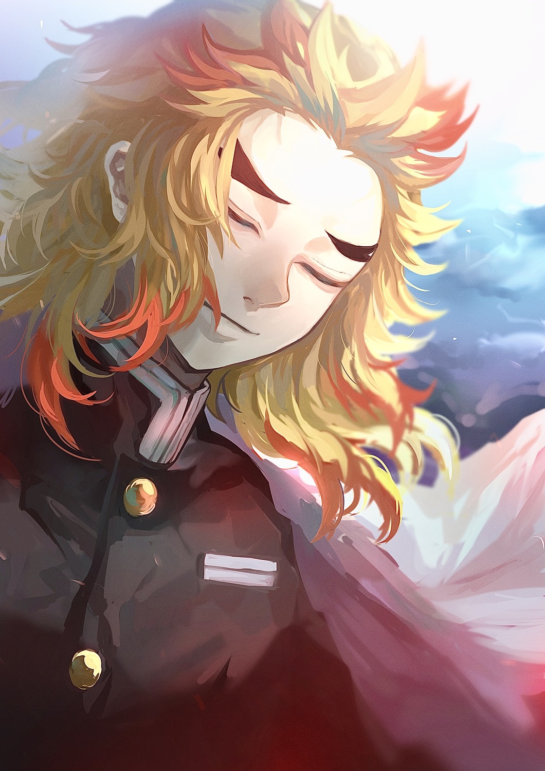 honmou_(pixiv64700875), kimetsu_no_yaiba, male, rengoku_kyoujurou, uniform