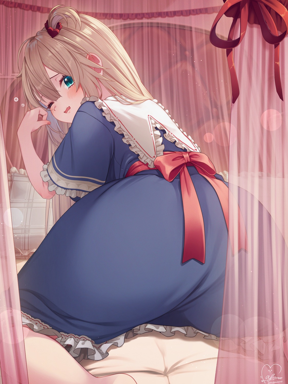 akai_haato, ass, dress, hololive, magowasabi