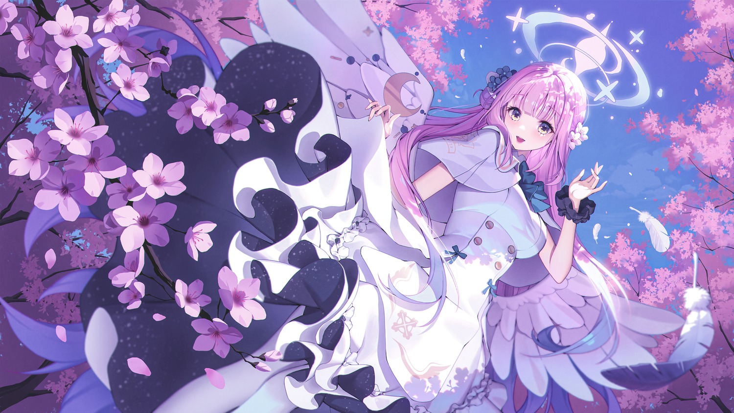 angel, blue_archive, dress, lemonpear, misono_mika, wings