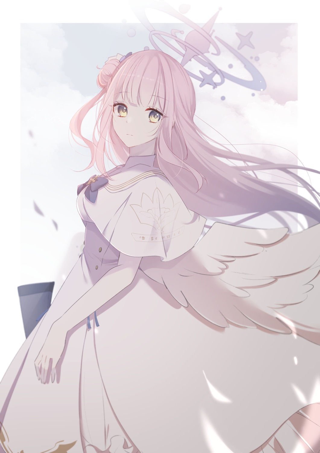 angel, blue_archive, dress, misono_mika, mochimori_kusunoki, wings