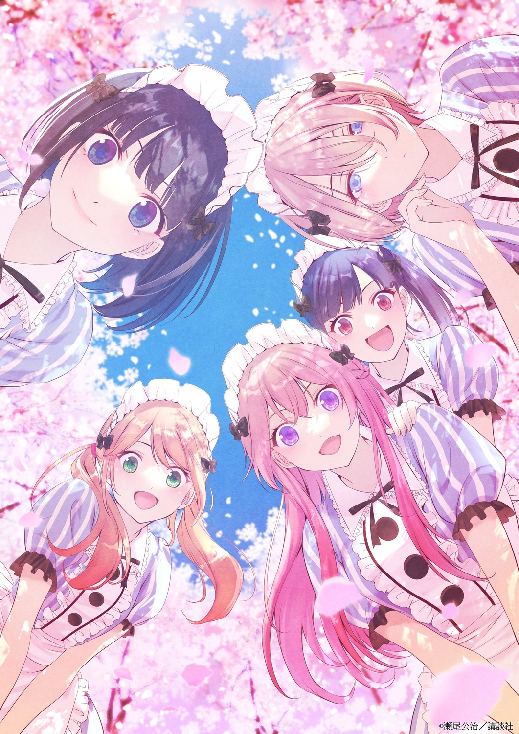hououji_akane, maid, makuzawa_ouka, megami_no_café_terrace, ono_shiragiku, seo_kouji, tsukishima_riho, tsuruga_ami
