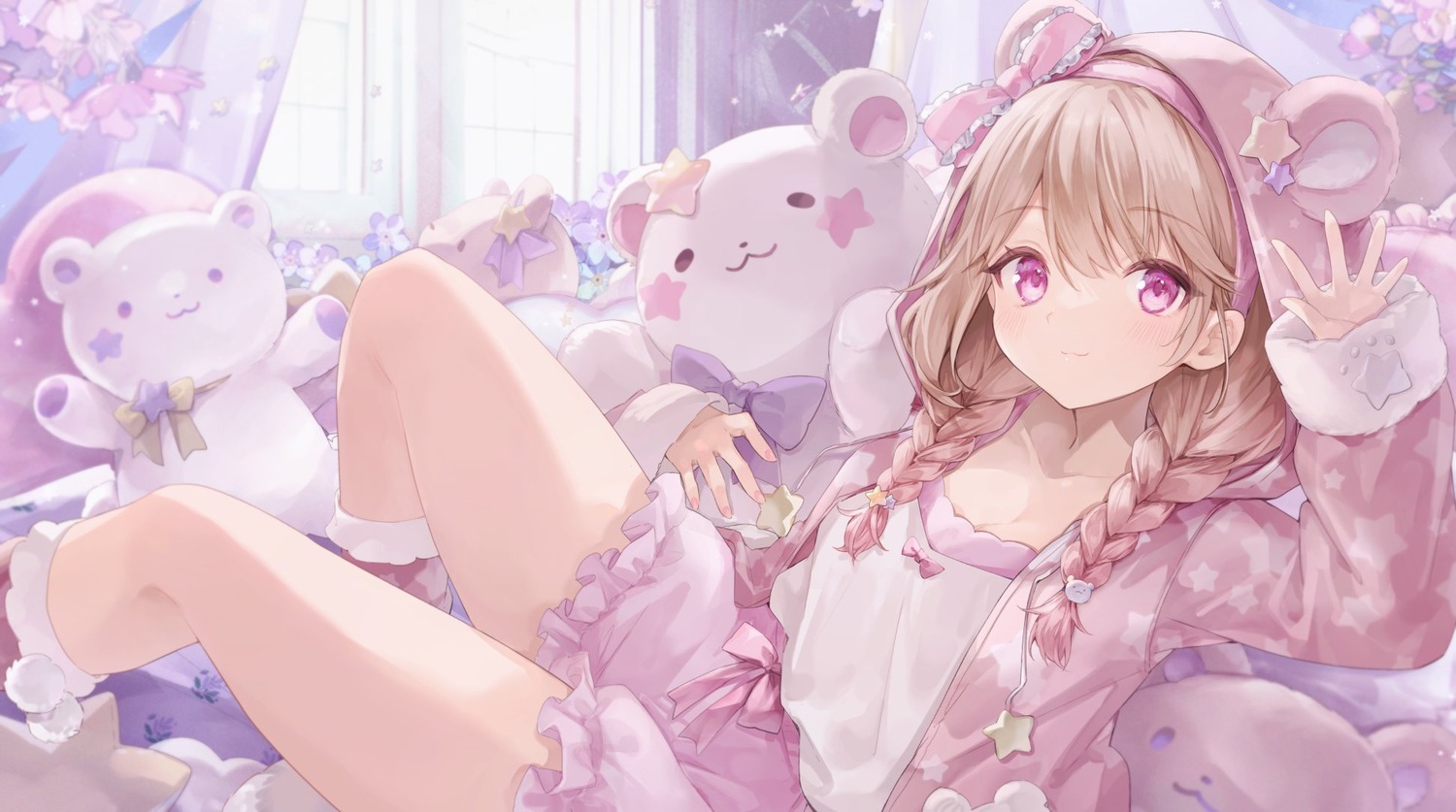 animal_ears, bloomers, lingerie, pajama, ukishizumi