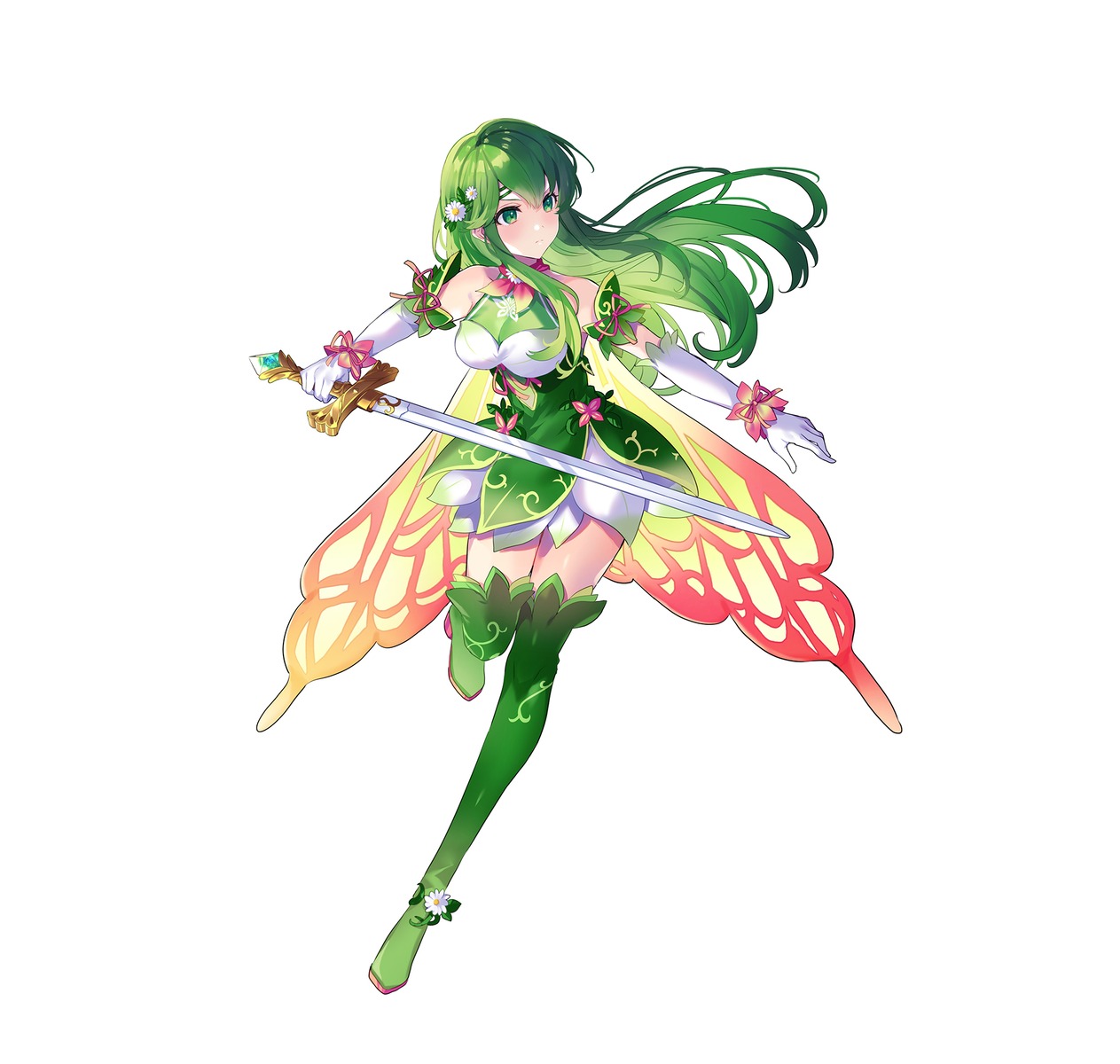 fairy, fire_emblem, fire_emblem:_shin_ankoku_ryuu_to_hikari_no_ken, nintendo, paora, saine, sword, thighhighs