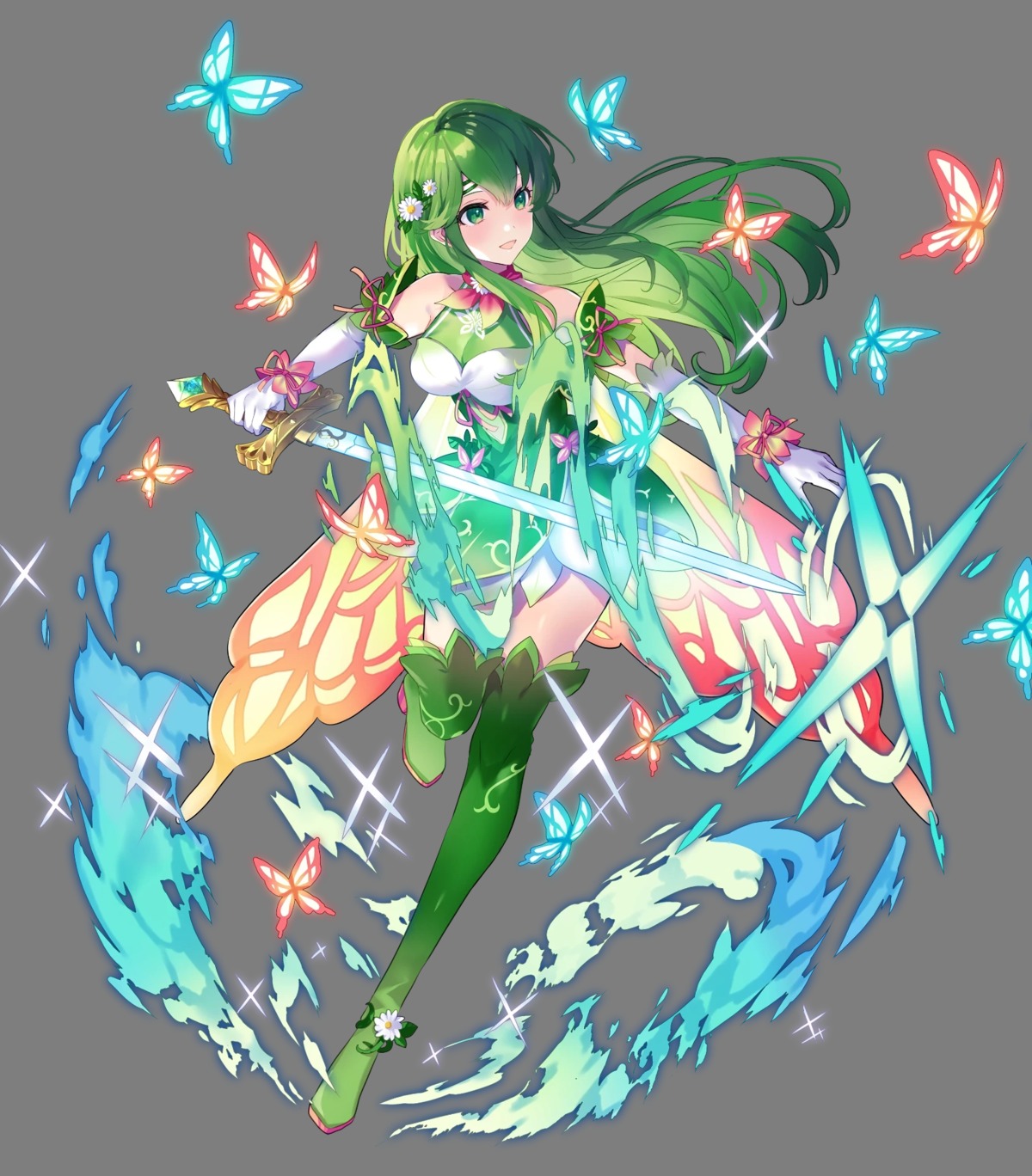 fairy, fire_emblem, fire_emblem:_shin_ankoku_ryuu_to_hikari_no_ken, nintendo, paora, saine, sword, thighhighs