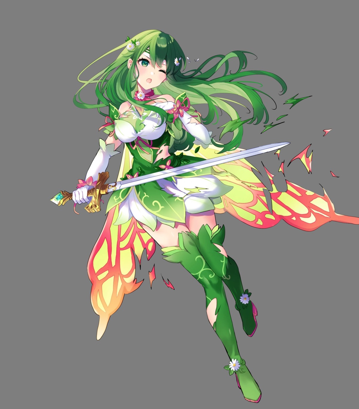 fairy, fire_emblem, fire_emblem:_shin_ankoku_ryuu_to_hikari_no_ken, nintendo, paora, saine, sword, thighhighs