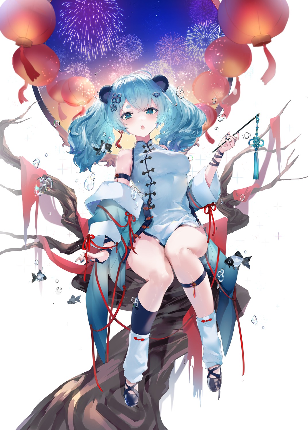 animal_ears, chinadress, nekojita_(ika_neko46)