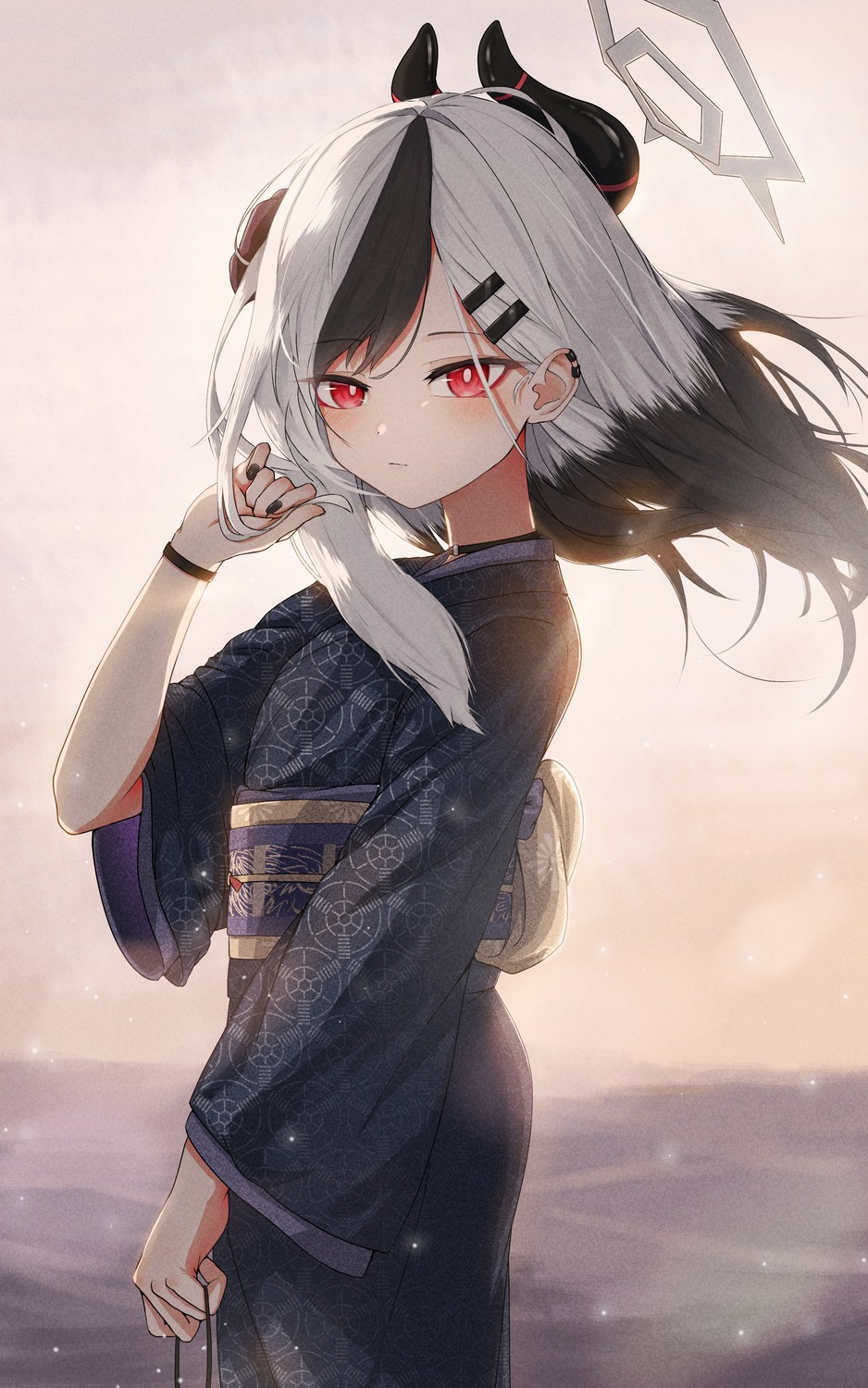 blue_archive, halo, horns, hotta_karasi, kimono, onikata_kayoko