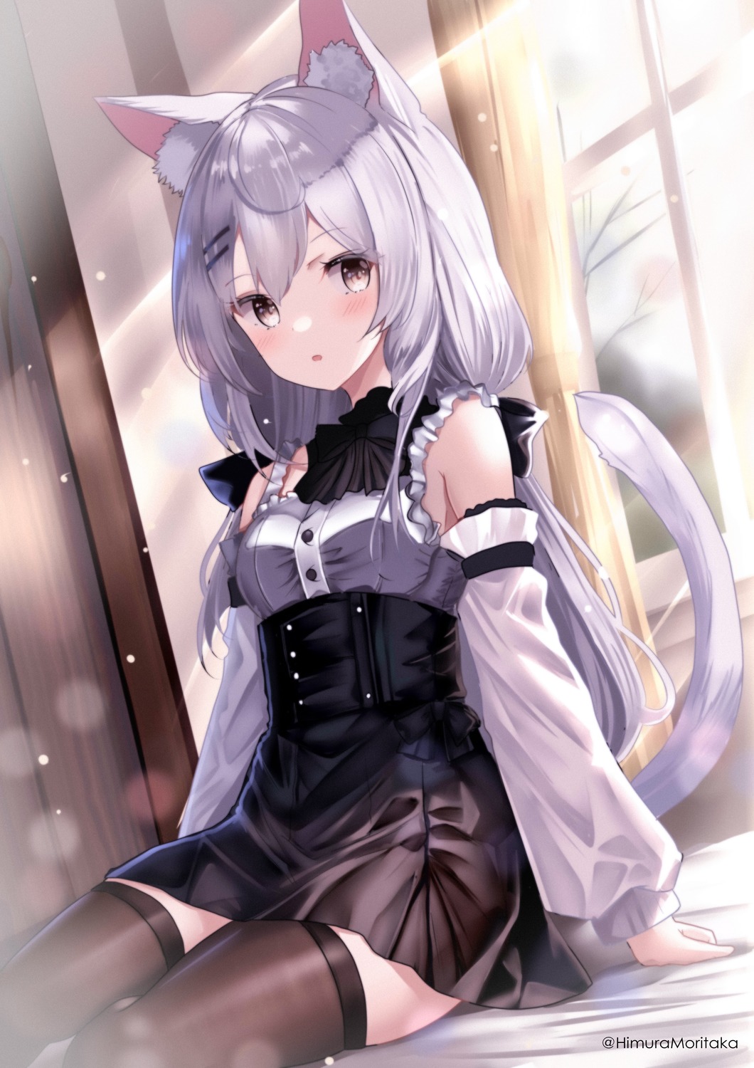 animal_ears, himura_moritaka, nekomimi, tail, thighhighs