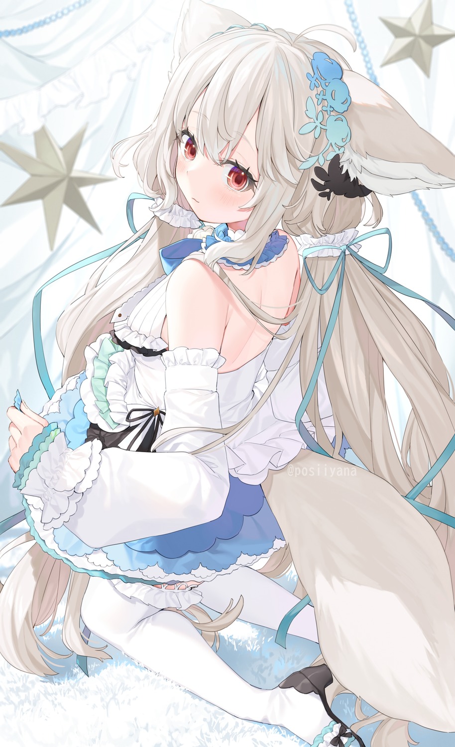 animal_ears, heels, indie_virtual_youtuber, sakurada_shiro, tail, thighhighs, yana_mori