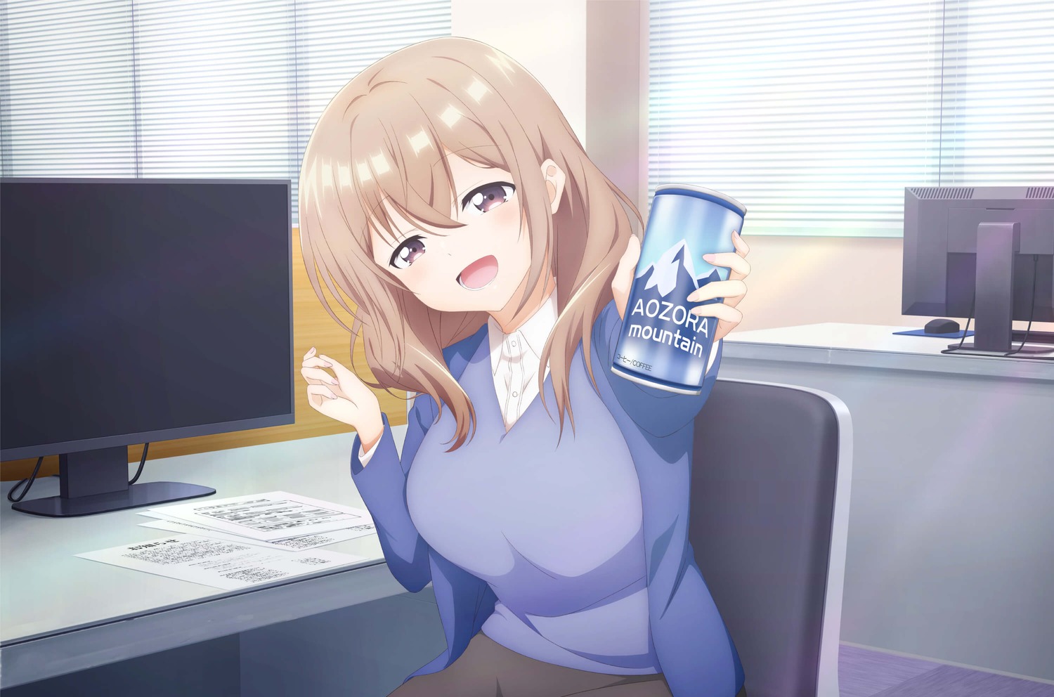 dress_shirt, katase_shiori, sweater, uchi_no_kaisha_no_chiisai_senpai_no_hanashi