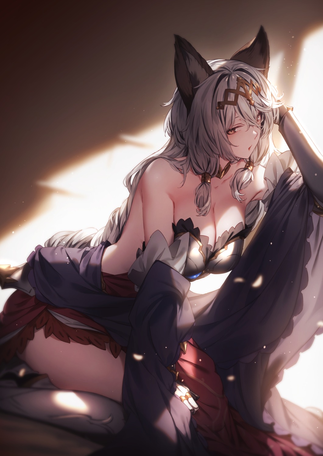 animal_ears, dress, genyaky, granblue_fantasy, heles, no_bra