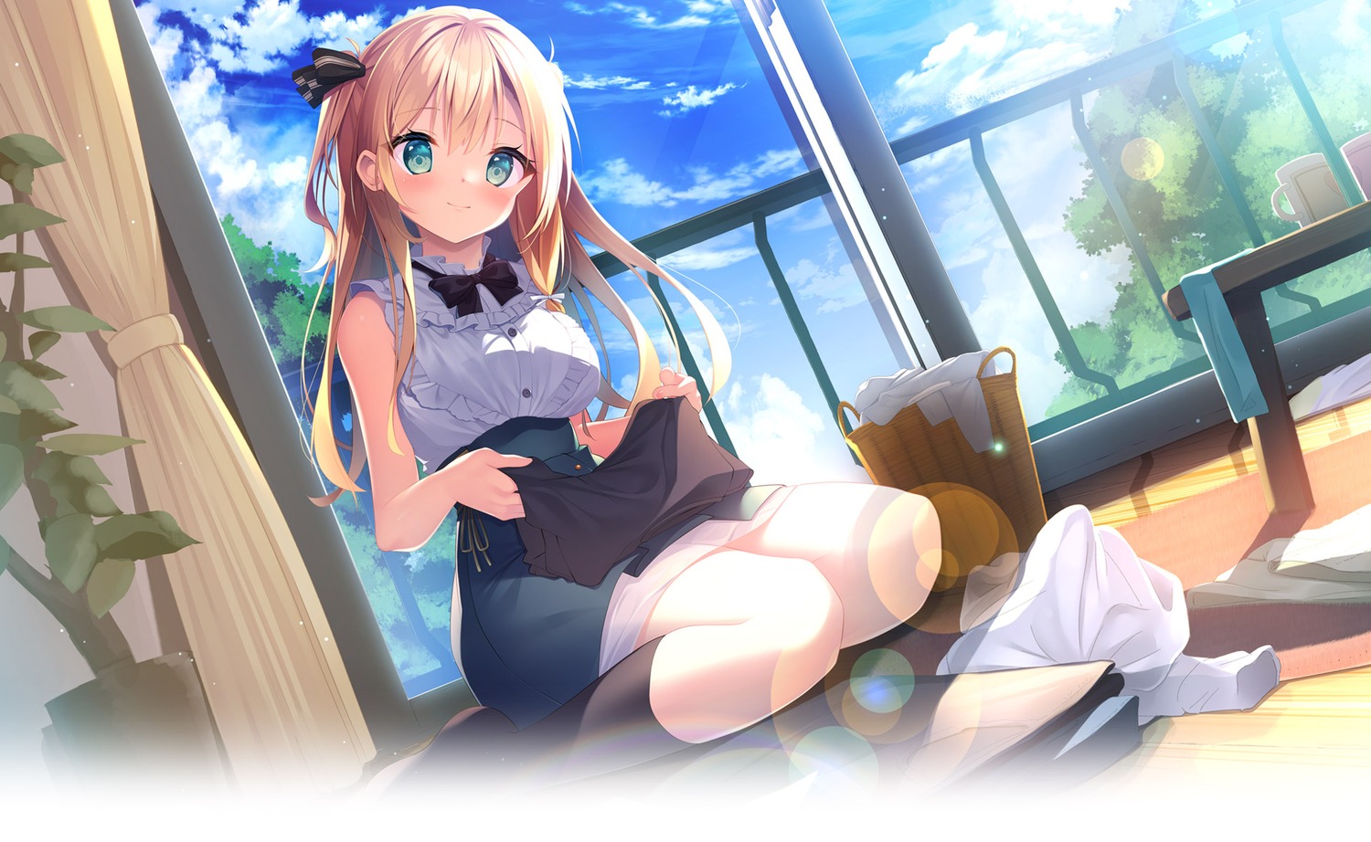 amusecraft_erotica, mitsuhamochi., miyanomori_harune, osananajimi_ojousama_to_h_de_himitsu_na_dousei_seikatsu, thighhighs