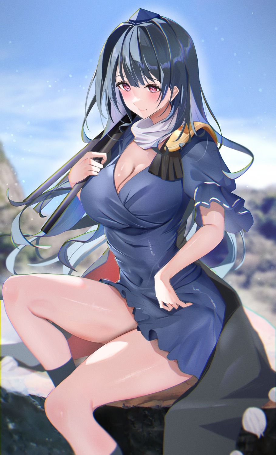 258n, cleavage, dress, iizunamaru_megumu, touhou