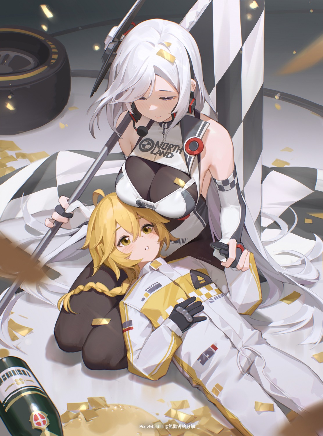 aether, bilibili_xiaolu, genshin_impact, headphones, leotard, pantyhose, shenhe