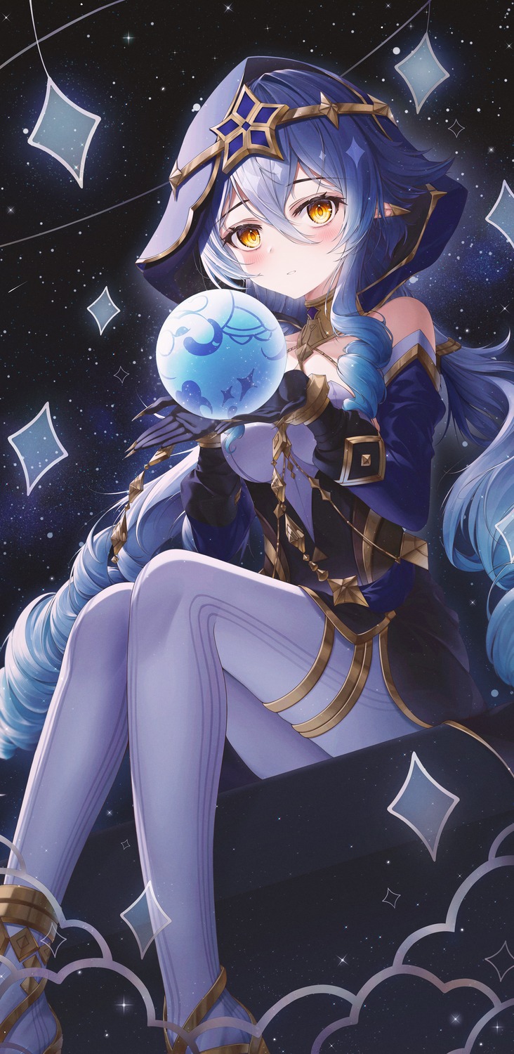 garter, genshin_impact, ichizon, layla_(genshin_impact), pantyhose, pointy_ears