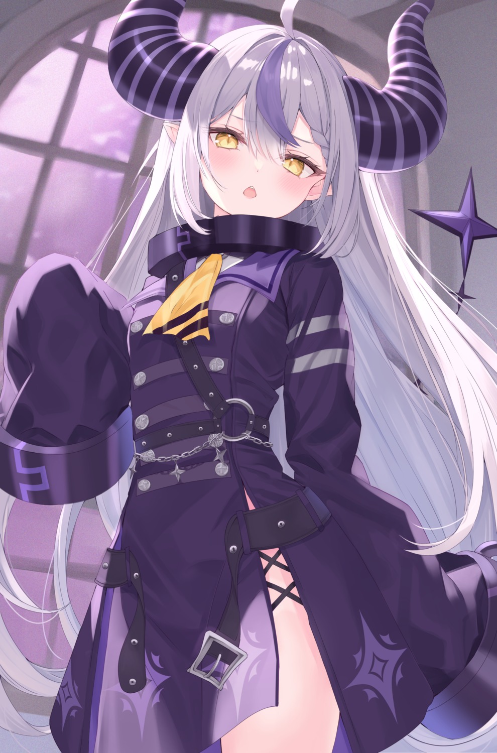 devil, dress, hololive, horns, kitano_yukito, la+_darknesss, pointy_ears, tail