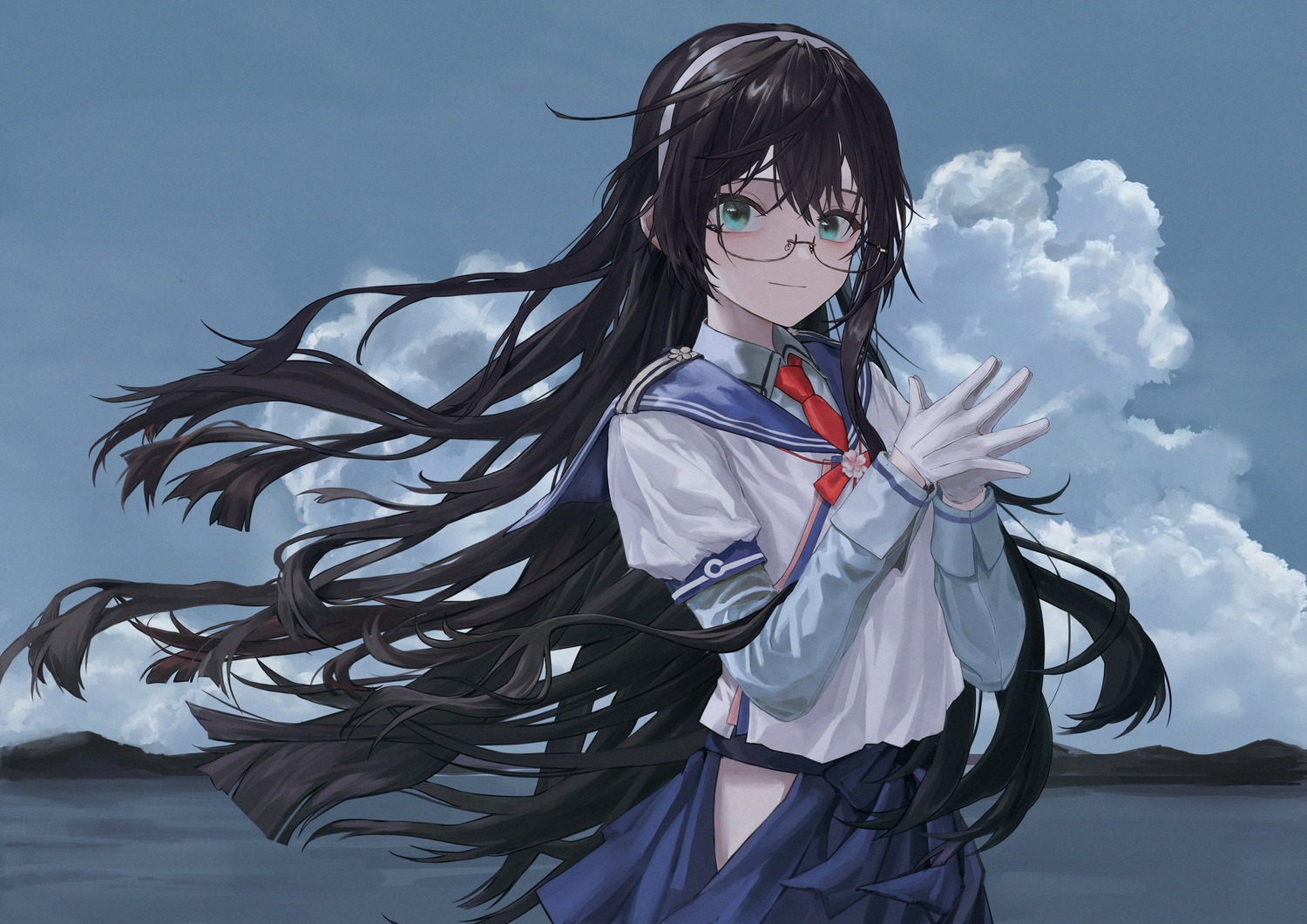 kantai_collection, megane, ooyodo_(kancolle), seifuku, zhayoulu