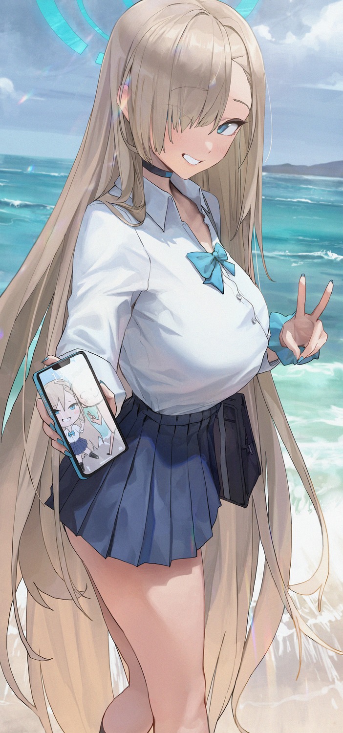 bingwei_huang, blue_archive, chibi, halo, ichinose_asuna, seifuku