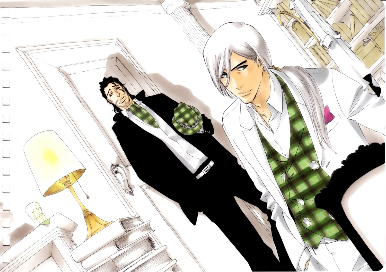 bleach, kubo_tite, male, shunsui_kyouraku, ukitake_juushirou