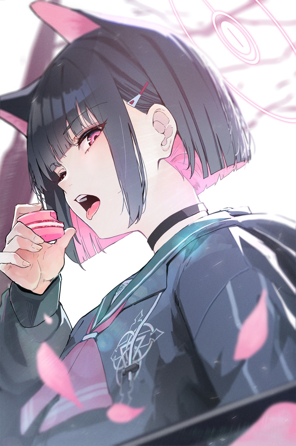 animal_ears, blue_archive, halo, kyouyama_kazusa, nekomimi, seifuku, vikpie