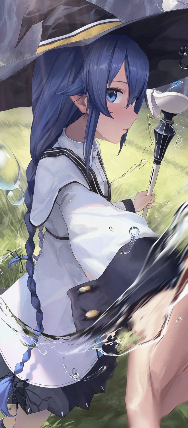 bingwei_huang, dress, mushoku_tensei, roxy_migurdia, weapon, witch
