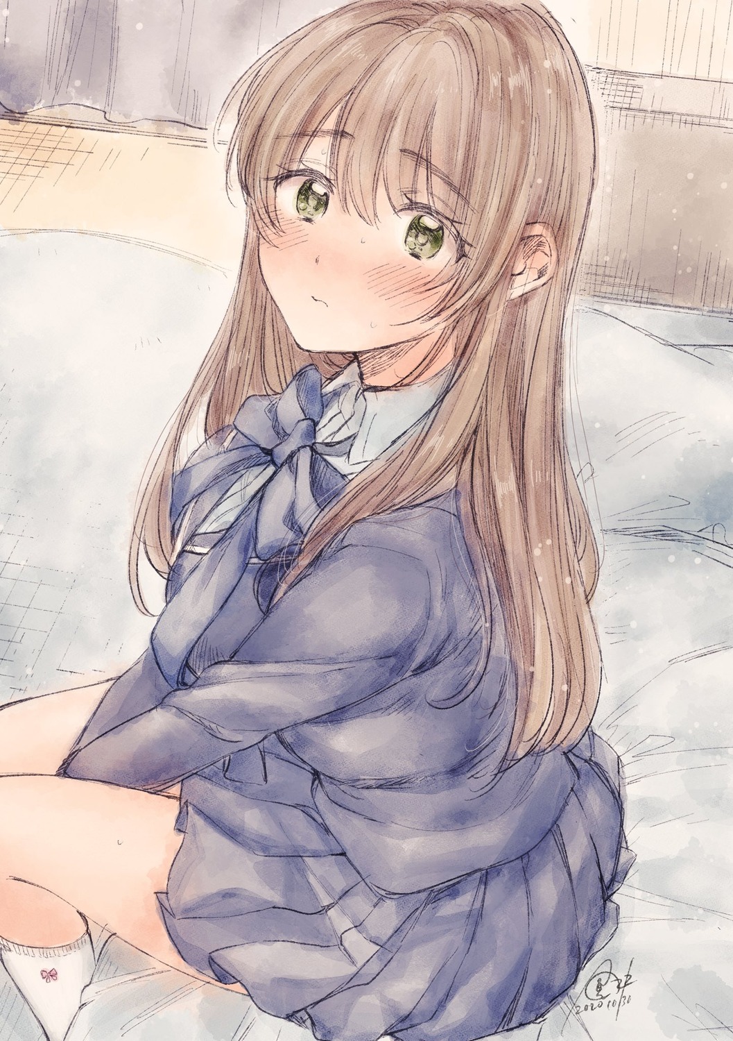 fuufu_ijou_koibito_miman, kanamaru_yuki, sakurazaka_shiori, seifuku, sketch