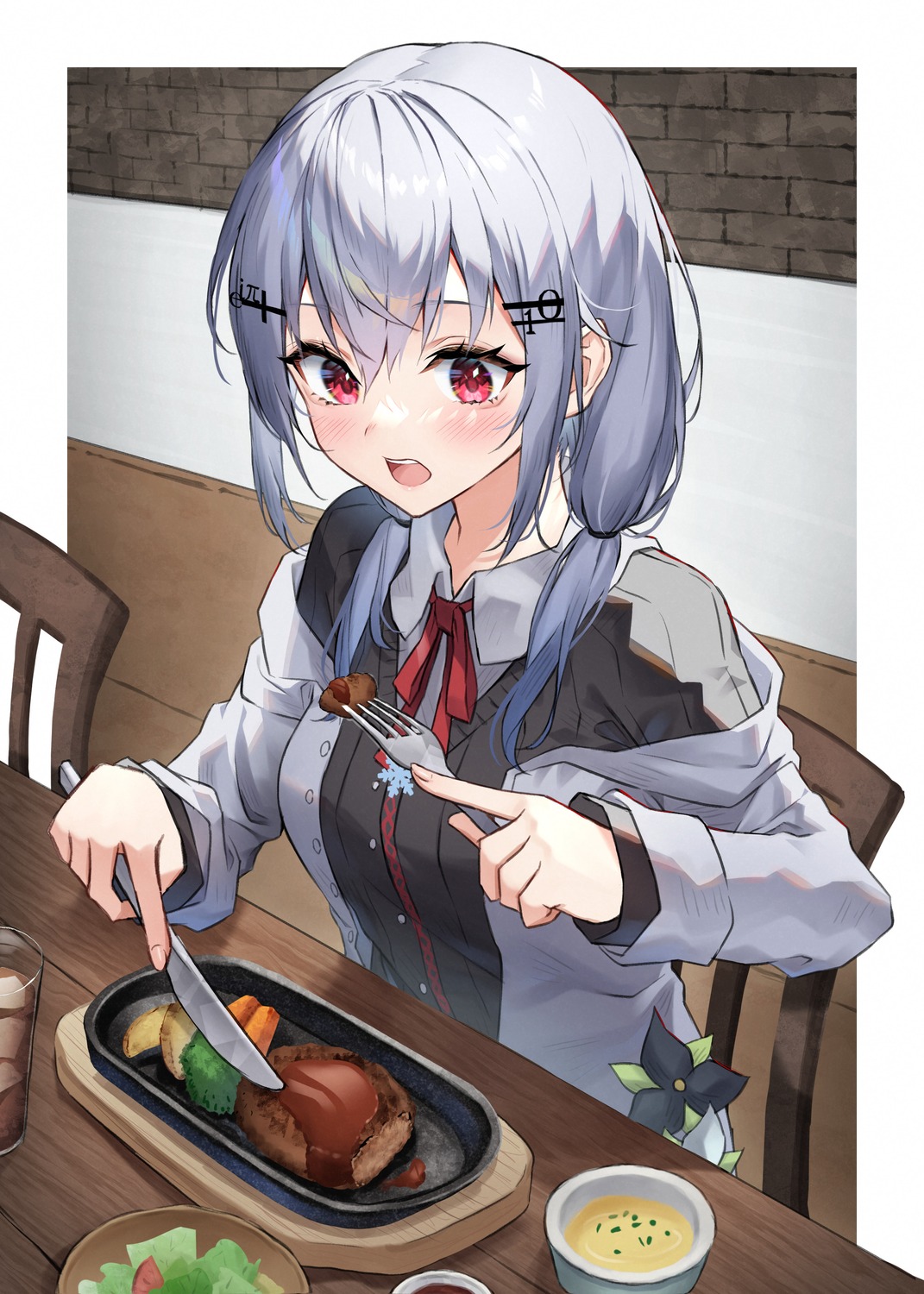 hakase_fuyuki, myske_(myst34415756), nijisanji, seifuku, sweater