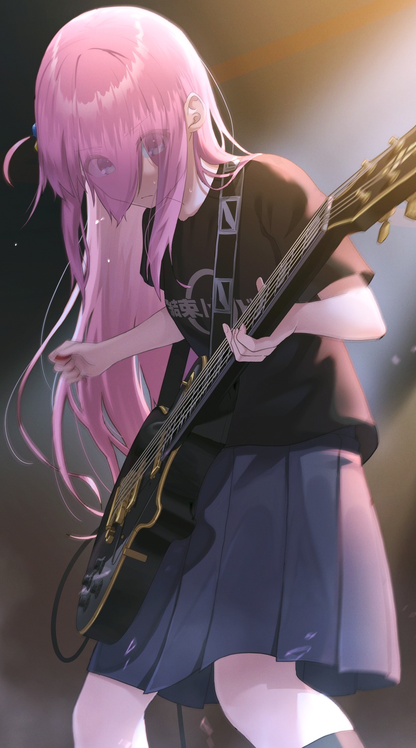 bocchi_the_rock!, gotou_hitori, guitar, seifuku, uniform, yanagino_(yanagino3)