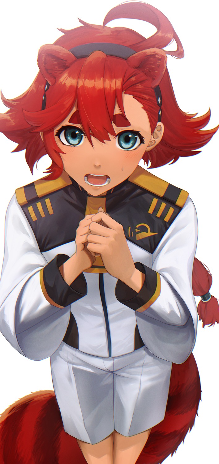 animal_ears, gundam, gundam_suisei_no_majo, suletta_mercury, tail, uniform, yanagino_(yanagino3)