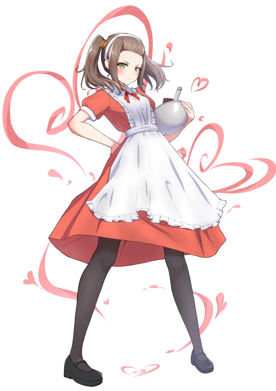 kamidan, maid, pantyhose, shania_(xenoblade_3), valentine, xenoblade_(series), xenoblade_3