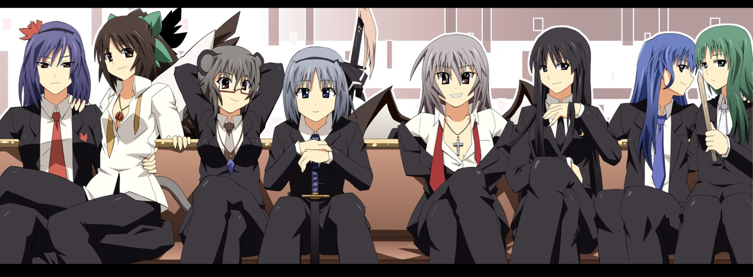 animal_ears, hinanawi_tenshi, houraisan_kaguya, konpaku_youmu, megane, nazrin, reiuji_utsuho, remilia_scarlet