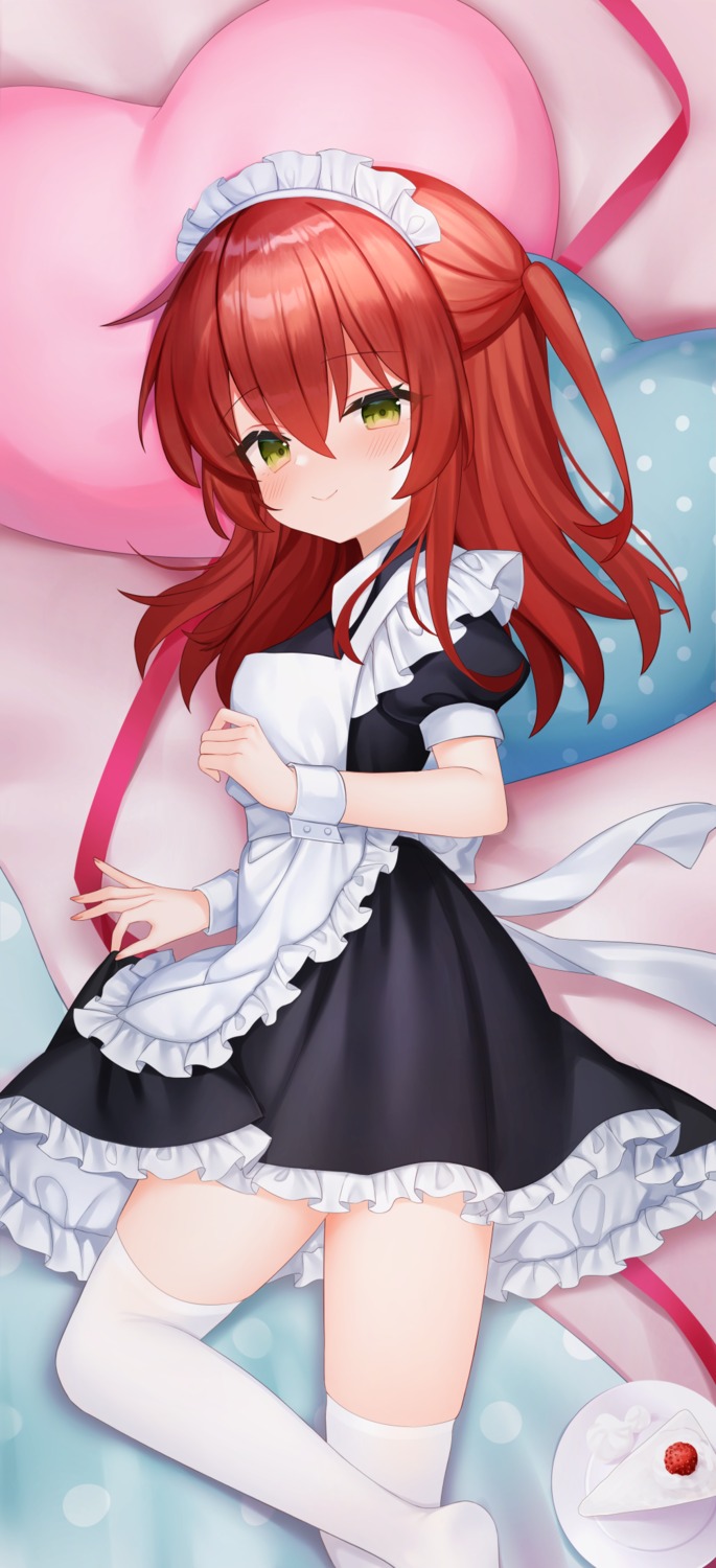 bocchi_the_rock!, dakimakura, kita_ikuyo, maid, shouu-kun, thighhighs