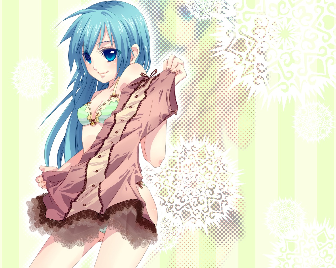 bra, hatsune_miku, pantsu, tsubaki_ki, vocaloid, wallpaper