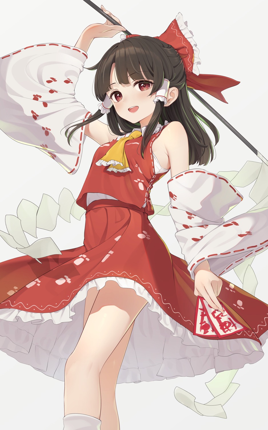 hakurei_reimu, kanpa_(campagne_9), miko, skirt_lift, touhou, weapon