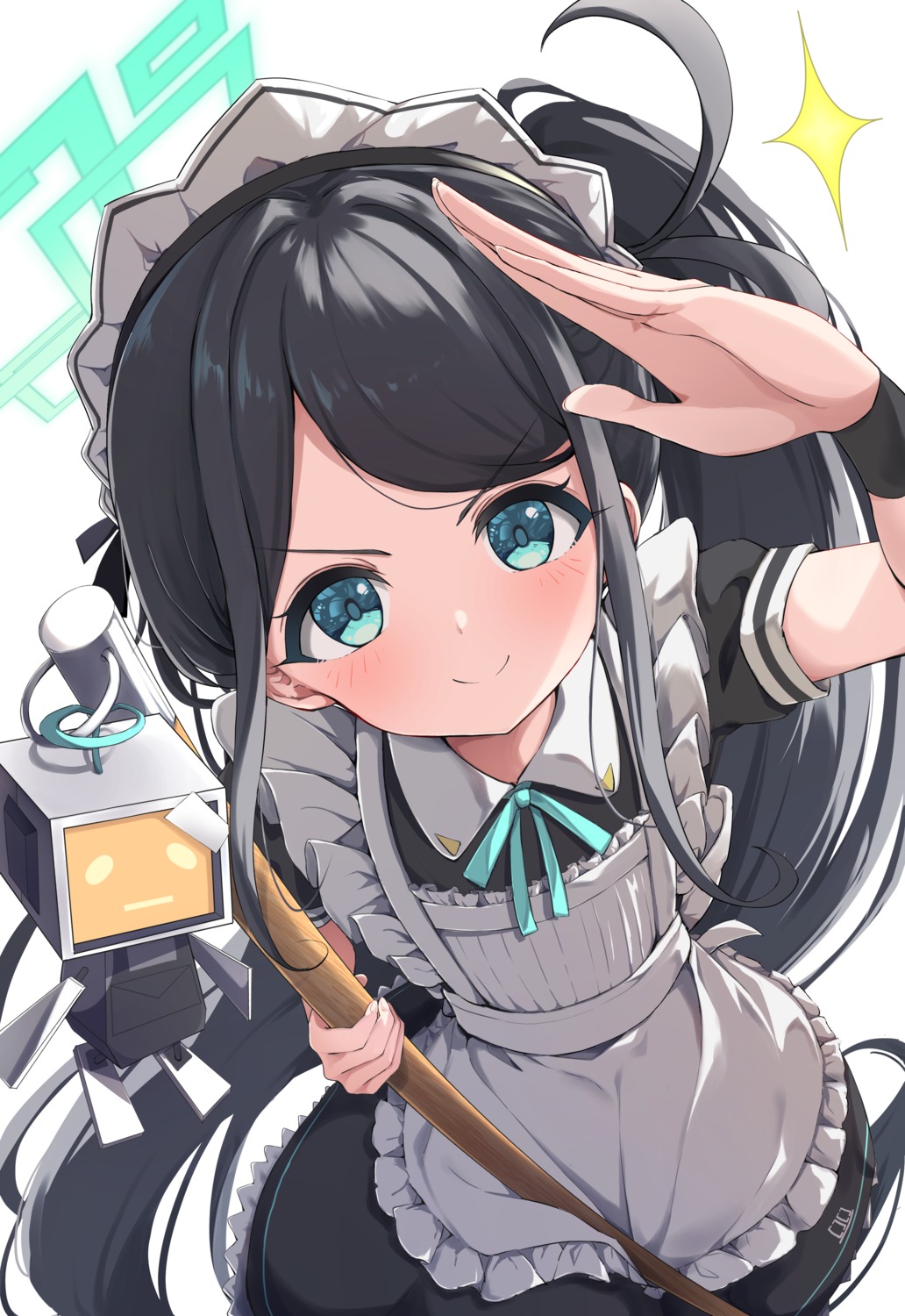 blue_archive, fumi_(fumibeing), halo, maid, tendou_aris