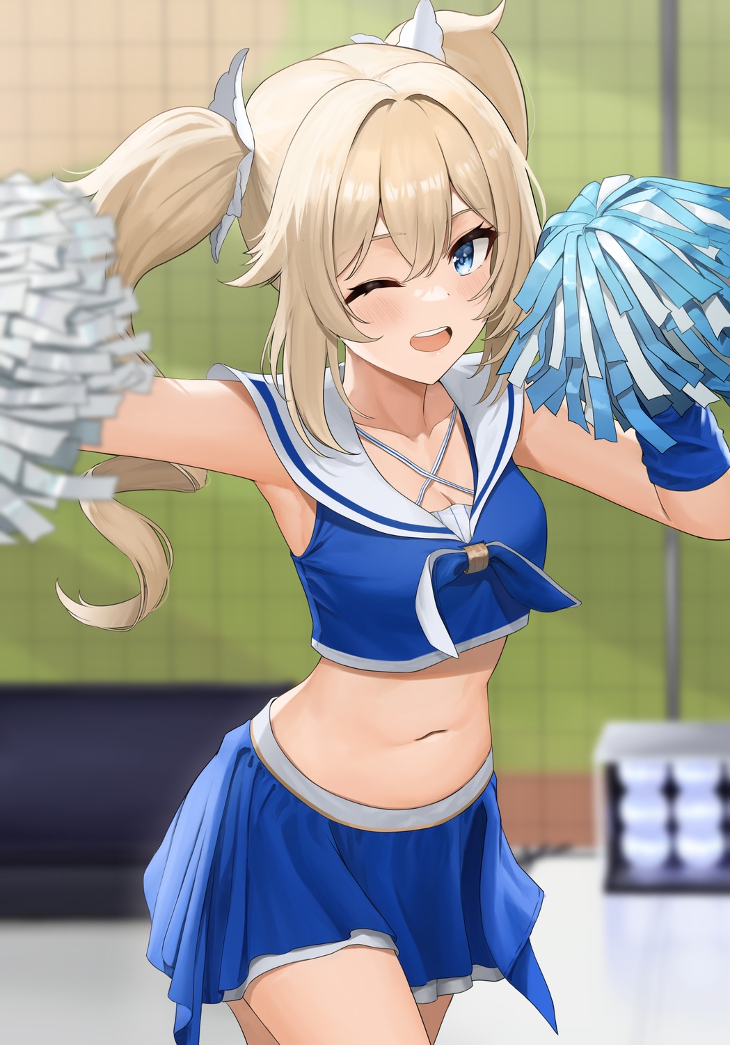 ayul, barbara_(genshin_impact), cheerleader, genshin_impact