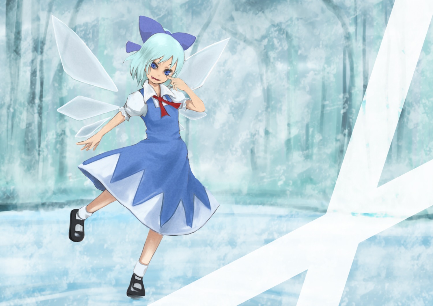 cirno, dress, modama, touhou, wings
