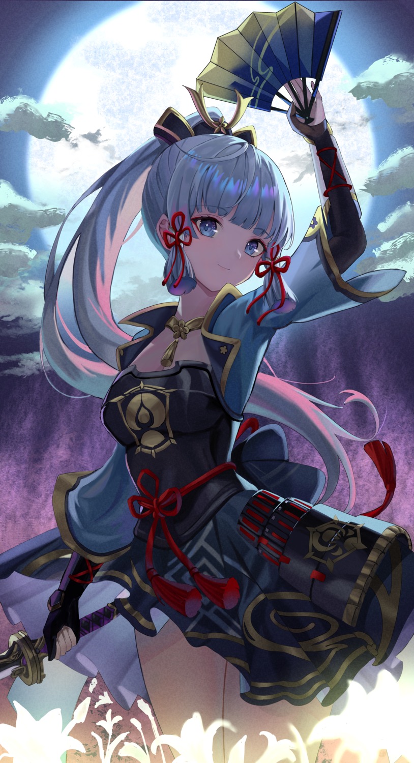 armor, genshin_impact, japanese_clothes, kamisato_ayaka, mayo_9_5, sword