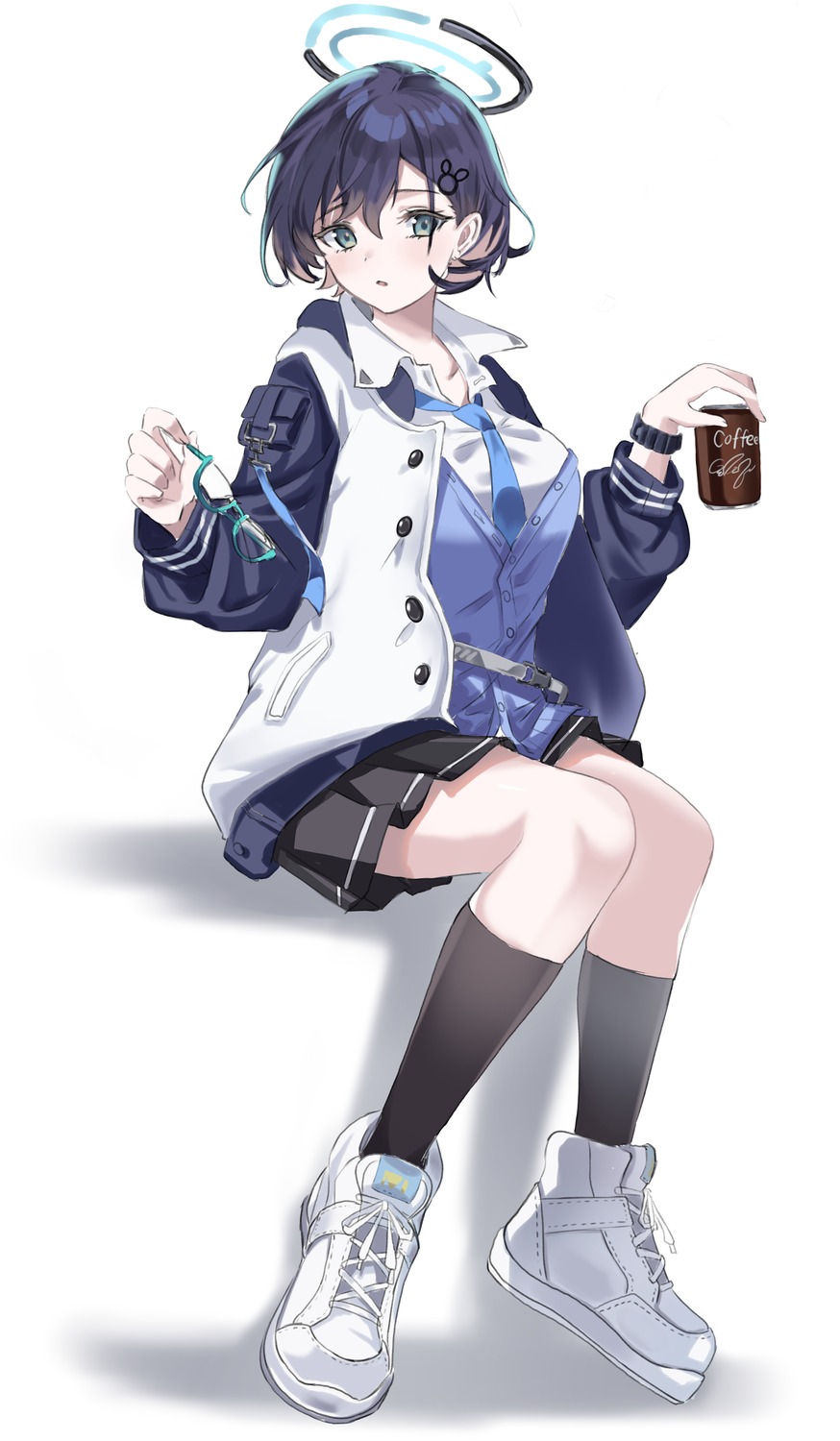 blue_archive, cake_walker, halo, kagami_chihiro, megane, seifuku, sweater