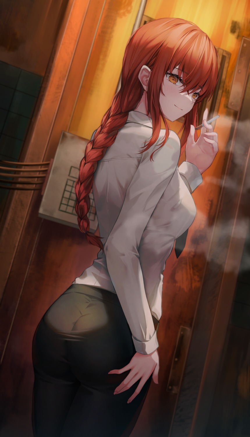 ass, chainsaw_man, dress_shirt, makima_(chainsaw_man), shuvi_(shuvi1125)